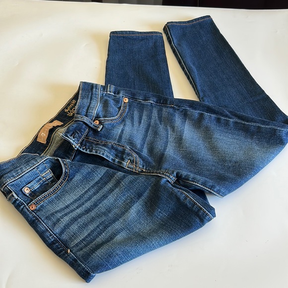 7 For All Mankind Women's The Ankle Skinny Jean - Released Hem, Stretch Twill, Sun Faded Color - View #4